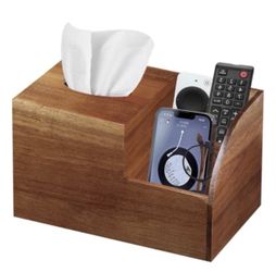BIBELUN Square Tissue Box Cover,Multi-Functional Wood