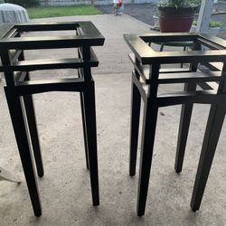 Two Solid Wood End Tables