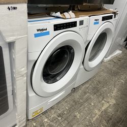 Whirlpool Front Load Washer Dryer Set Electric New Open Box 