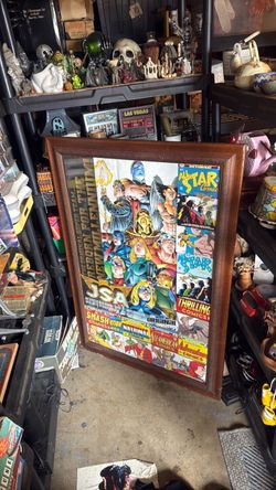 Huge framed comic art