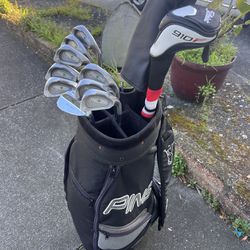 Complete Golf Set PING Zing Irons w/ Callaway driver + 4 wood PING Bag