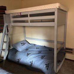 Loft bed with desk underneath