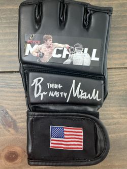🥊🇺🇸 Bryce Mitchell Signed Replica UFC Glove – “Thug Nasty” Inscription – Pristine Authenticated
