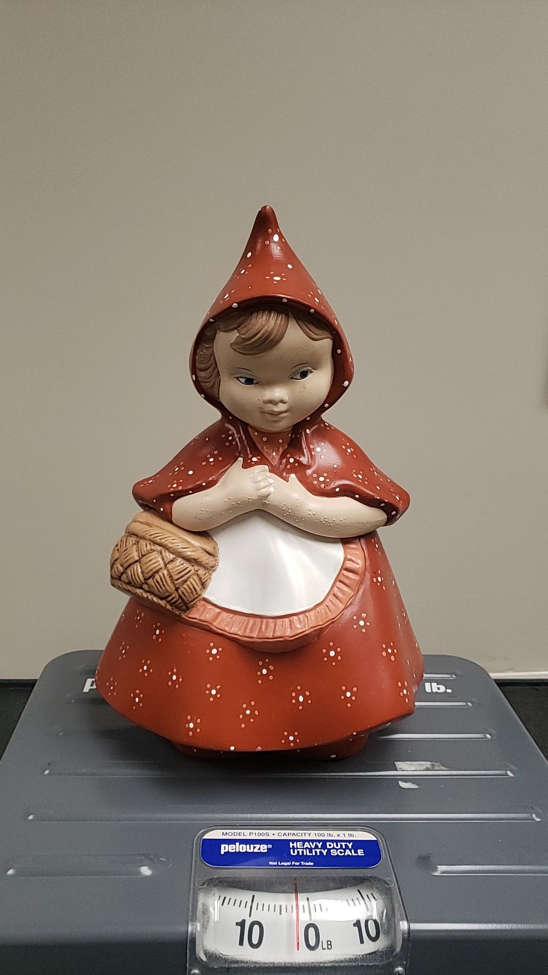 Vintage original Little red riding hood - collectible cookie jar . Early versionLittle Red Ridinghood. girl with basket