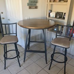 Bar Table With Two Bar Stools