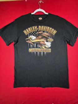 Harley Davidson Motorcycles Black Graphic T Shirt Large
