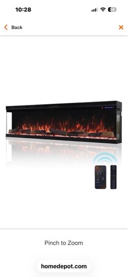 Sided Wall Mount Smart Electric Fireplace with WiFi, 14 LED Flame Colors in Black