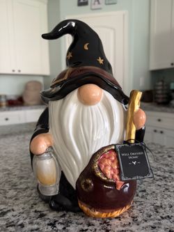 Witch gnome cookie jar