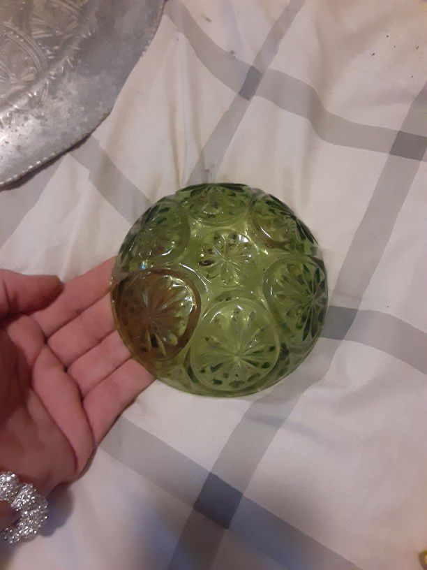 Antique Green Glass Bowl