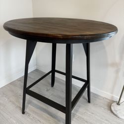 Solid Wood & Metal Bistro / Pub Table (36” Round)