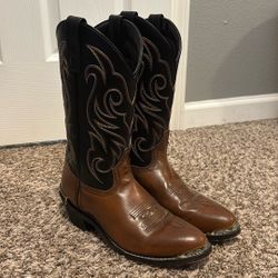 Brown With Gold/Silver Edges Cowboy Boots