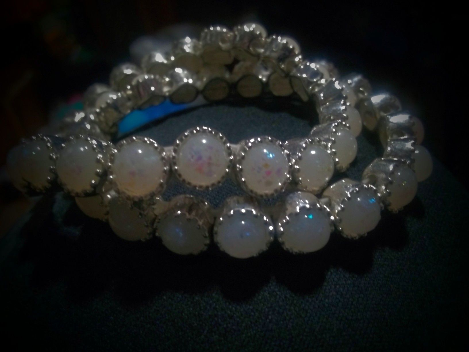 TWo 925 Genuine WhiTe OpaL BrACeLets