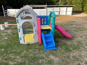 Kids Plastic Playset with Slide and Clubhouse