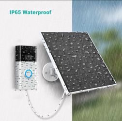 5W Solar Panel for Ring Doorbell, Solar Panel for Ring Video Doorbell 2, Video Doorbell 3/3+, Video Doorbell 4, Solar Charger for Ring Doorbell with A