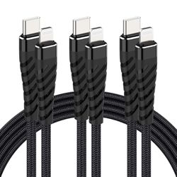 20W USB C to Lightning Cable Fast Charging 【3Pack-6ft】 