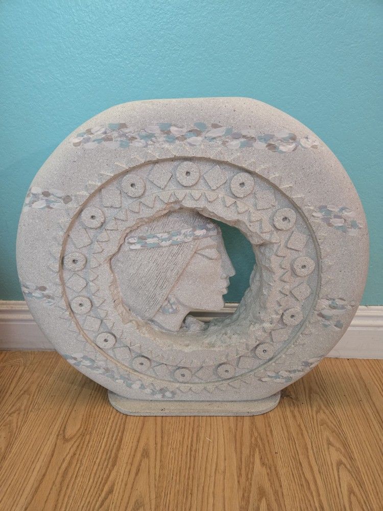American Indian Decor Vaseor Sculpture..Size 22 Tallx 20 Wide And 3 Inch Thick..Brand New!