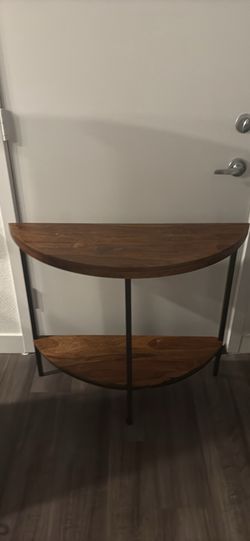 Demilune Wood and Metal Console Table