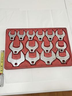Set de 14 piezas de crowfoot wrench usadas Crowfoot Wrench Set 14-Piece