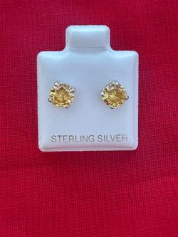 Yellow Cubic Zirconia Sterling Silver earrings