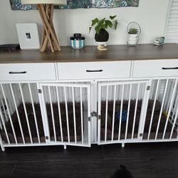 BRAND NEW IN BOX! WOODEN DOUBLE DOG CRATE/CAGE