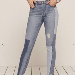 Reformation Skinny Patch Jeans New With Tags Size 23