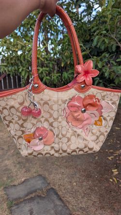 Coach Signature Floral Appliqué Tote Bag
