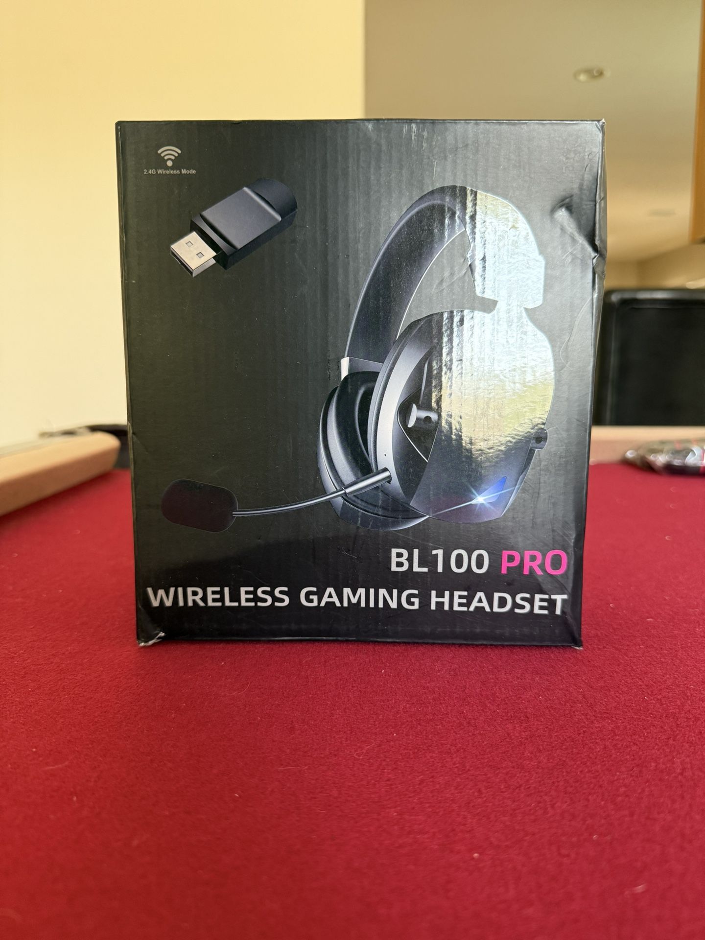 BL100Pro Wireless Gaming Headset w/ Detachable Mic &Noise Cancelling.For PS & PC