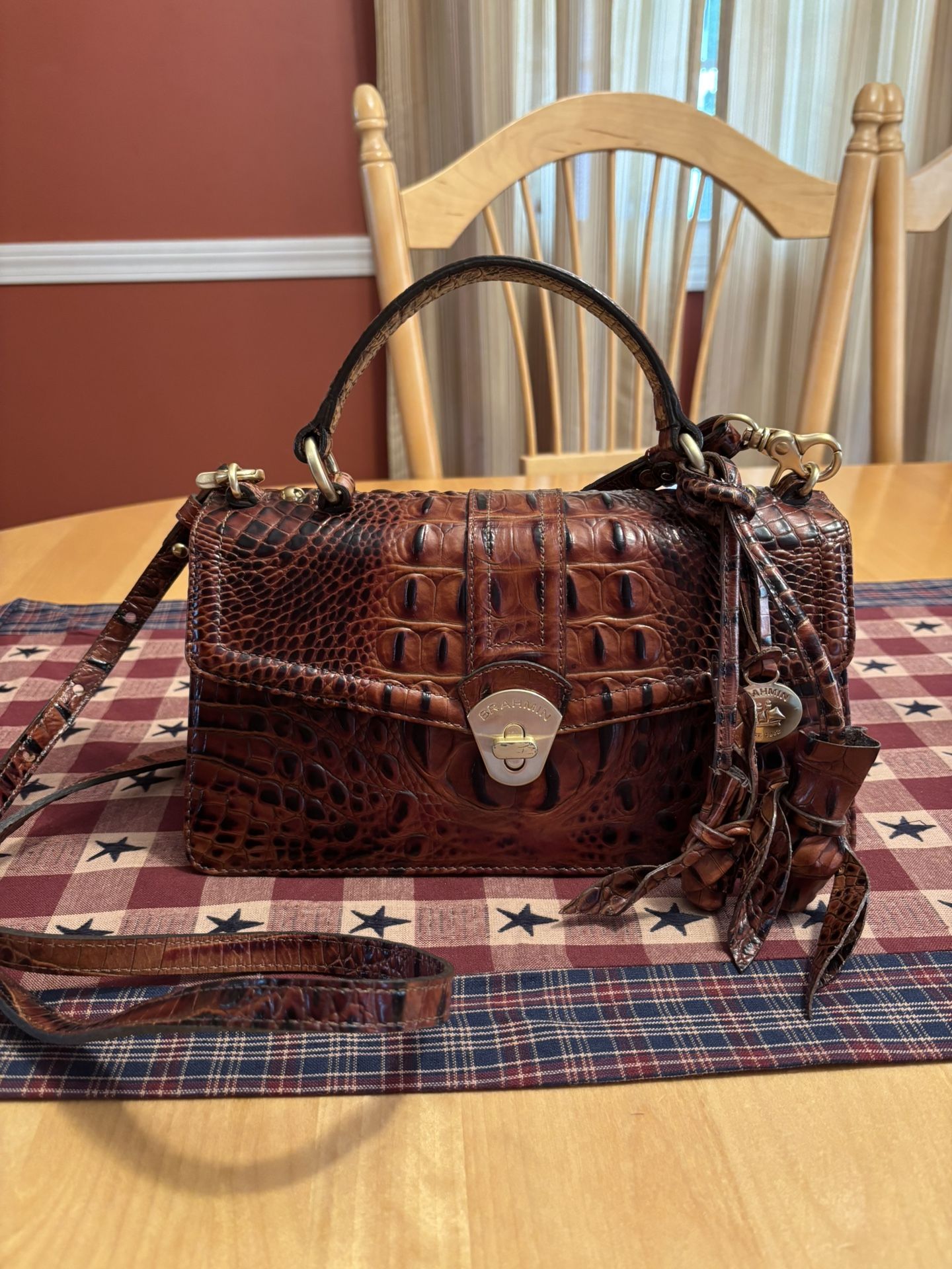 Brahmin Pecan Bag With Roses