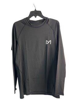Men's Black Compression Long Sleeve Athletic Shirt Size XL