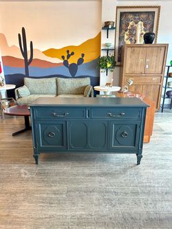 Grey Green Buffet / Sideboard / Provincial Tv Stand / Entertainment Center