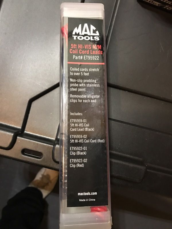 Mac tools high-vis coil electrical test leads