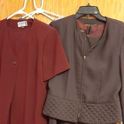 Donna Ricco 2 piece shift dress & zip up jacket. 10P