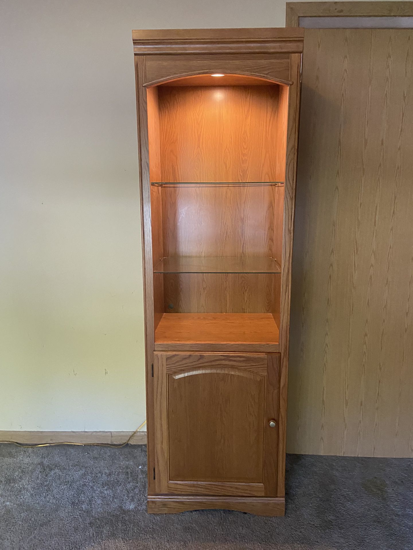 6ft Tall Shelved/Lighting Display Case Dresser 
