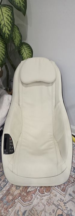 white leather full body massage chair