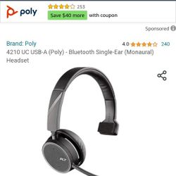 PLT Headset Bluetooth $60