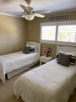 Good Quality Twin Beds, Mattress And Night Stand Included