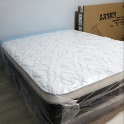 NEW QUEEN PILLOW-TOP MATTRESS AND BOX SPRING - 2PC