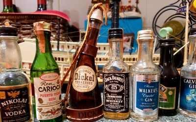 X9 Vintage Alcohol Bottles