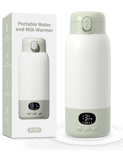 Portable Bottle Warmer 17oz Bottle Warmer for Breast Milk Formula & Water, Fast Heating, Long Battery Life & Large Capacity