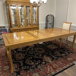 Dining Room Table With 4 Chairs, Cabinet Hutch,  And 2 Inserts-NEW Furniture coming Need To Sell ASAP