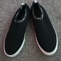 Ralph Lauren pull on black sneakers size 6.5