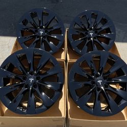 20” Tesla Model X Slipstream Factory Wheels Gloss Black EXCHANGE ONLY