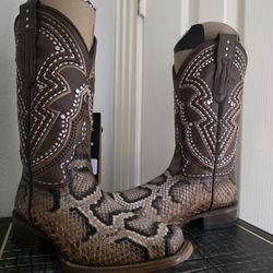 Cuadra - Light Brown Python Boots