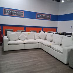 Off white sectional with electric recliners in Payments