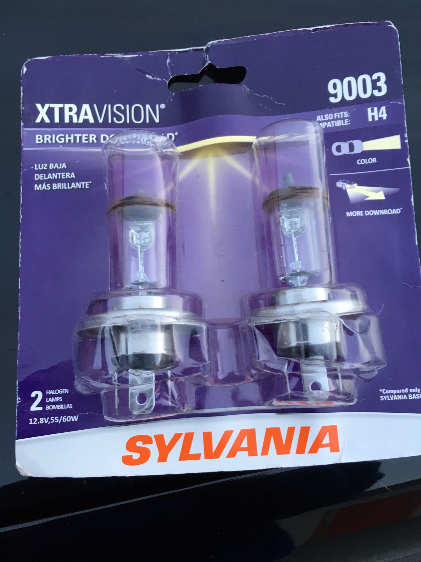 Sylvania 9003 headlights bulbs new