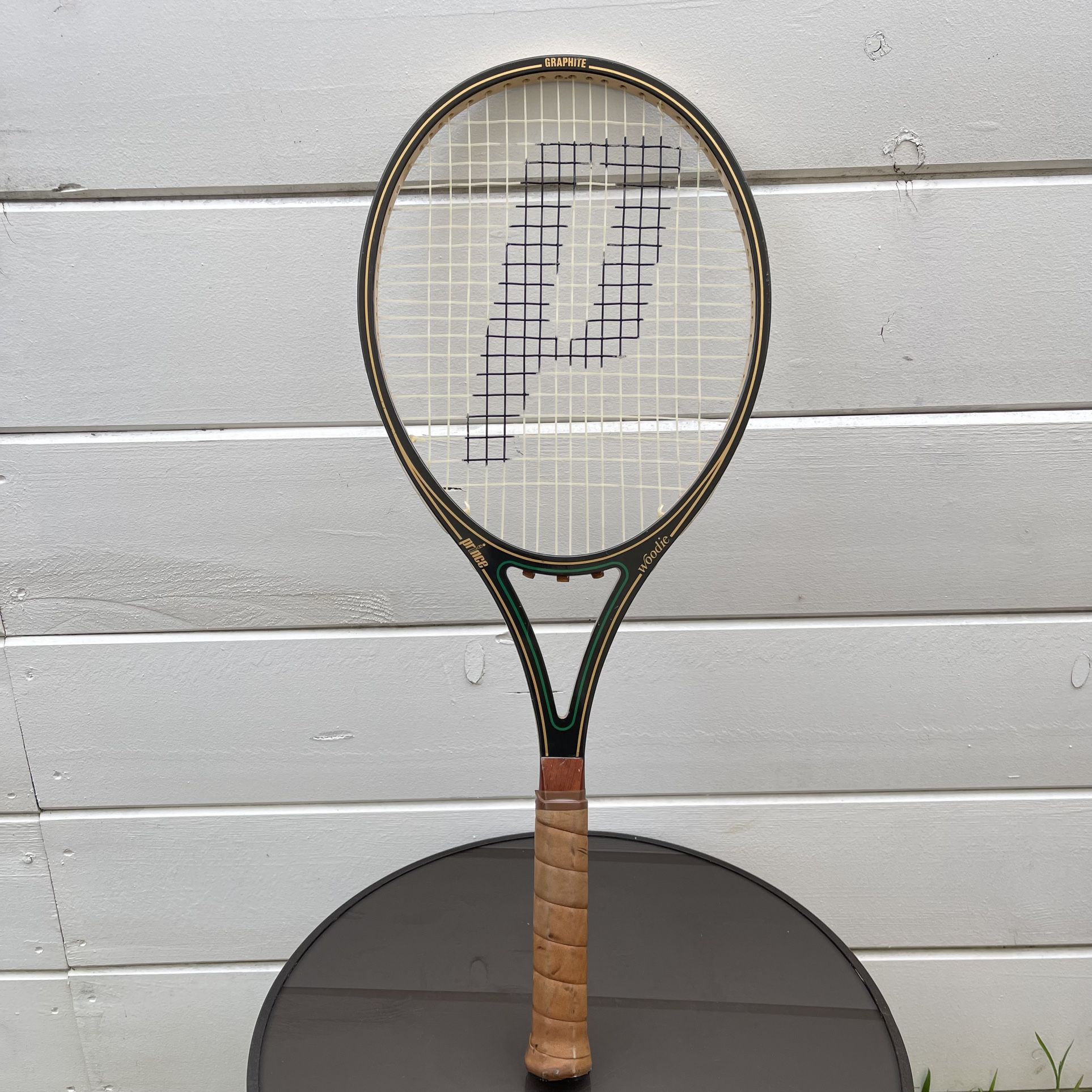 Pre- Owned Prince Graphite Calfskin Woodie Tennis Racket 4 1/2