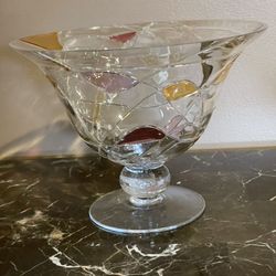 Both Decorative Glass Large Bowl And Hurricane Glassware Beautiful Set