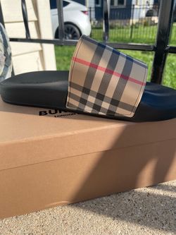 Burberry Slide Sandals with Check Strap