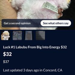 Luck #1 Labubu From Big Into Energy $32