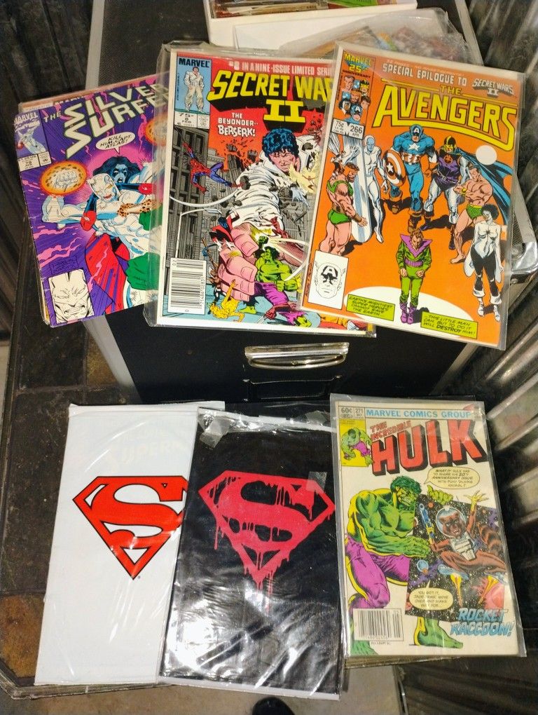 Marvel Comics And Cards Original Superman And D.C/Marvel Toys Plus Baseball Cards 80s